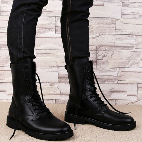 Boots - chaussures en plancher de cuir, En plus de de vache, ronde pour printemps - Angleterre - semelle caoutchouc - Re