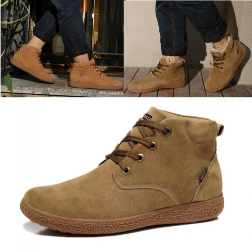 Boots - chaussures en cuir NUOJIU ronde pour printemps - loisir - semelle caoutchouc - Ref 951446