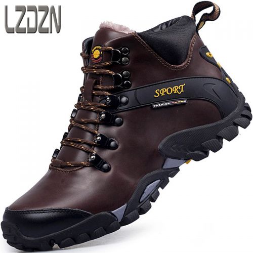 Boots - chaussures en cuir LZDZN ronde pour hiver - simple - semelle caoutchouc - Ref 951456