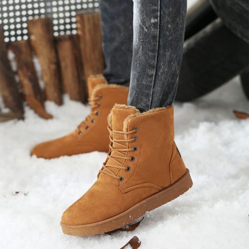 Boots - chaussures en PU ronde pour hiver - semelle caoutchouc - Ref 951459