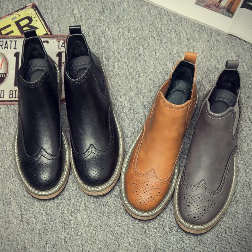 Boots - chaussures en Microfiber ronde pour hiver - loisir - semelle caoutchouc - Ref 951462