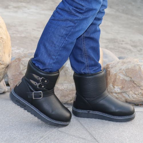 Boots - chaussures en PU ronde pour hiver - loisir - semelle caoutchouc - Ref 951467