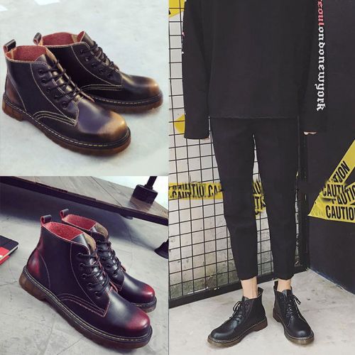 Boots - chaussures en plancher de cuir, En plus de de vache, ronde pour printemps - tendance des jeunes - semelle TPR 