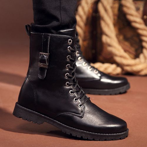 Boots - chaussures en PU ronde pour hiver - loisir - semelle caoutchouc - Ref 951482