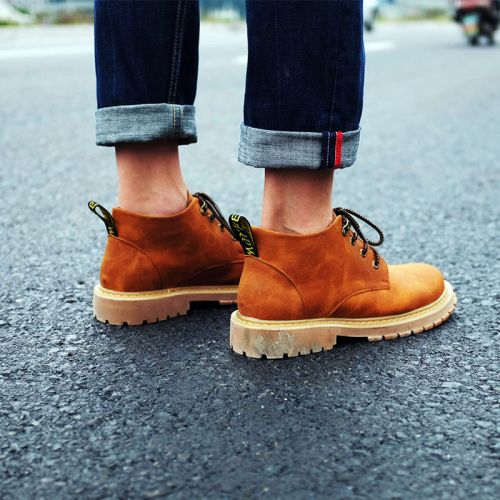 Boots - chaussures en Microfiber JOHN PETER ronde pour hiver - Europe - semelle caoutchouc - Ref 951483