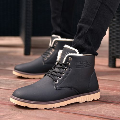 Boots - chaussures en PU ronde pour hiver - loisir - semelle caoutchouc - Ref 951495