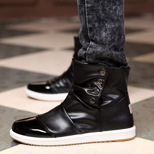 Boots - chaussures en Cuir spatial pour hiver - Angleterre - semelle caoutchouc - Ref 951502