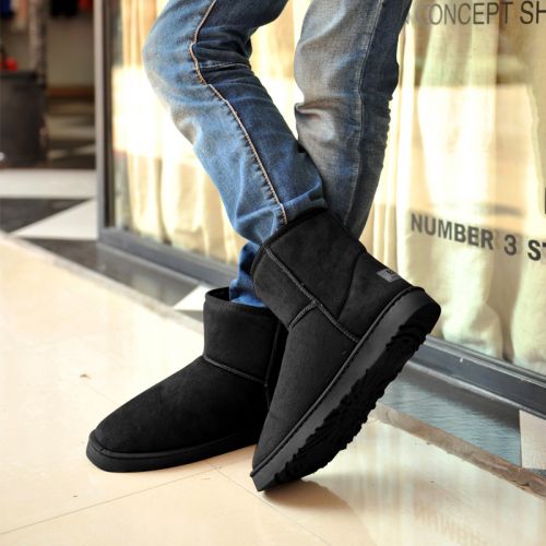 Boots - chaussures en chamois ronde pour hiver - tendance des jeunes - semelle caoutchouc - Ref 951503