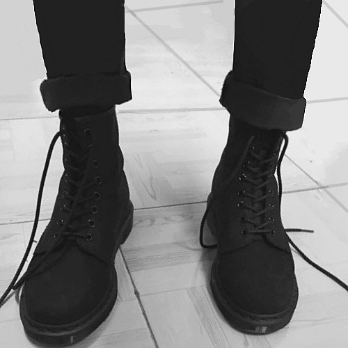 Boots - chaussures en Première couche de cuir, En plus de de vache, ronde pour hiver - Retro - semelle TPR - Re