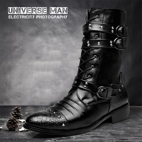 Boots - chaussures en PU pointu pour printemps - semelle caoutchouc - Ref 951537