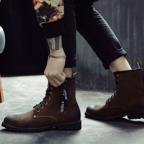 Boots - chaussures en Nubuck pointu pour hiver - Angleterre - semelle caoutchouc - Ref 951551