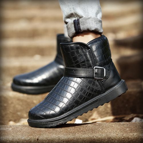 Boots - chaussures en PU ronde pour hiver - tendance des jeunes - semelle caoutchouc - Ref 951579