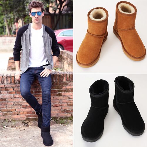 Boots - chaussures en peau de mouton YASAFANT ronde pour hiver - Europe - semelle caoutchouc - Ref 951581