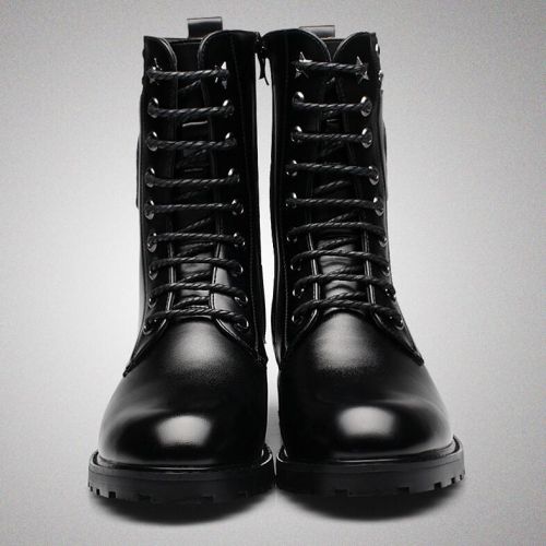 Boots - chaussures en Microfiber pointu pour hiver - punk - semelle caoutchouc - Ref 951592