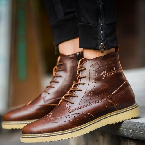 Boots - chaussures en Microfiber ronde pour printemps - loisir - semelle caoutchouc - Ref 951593
