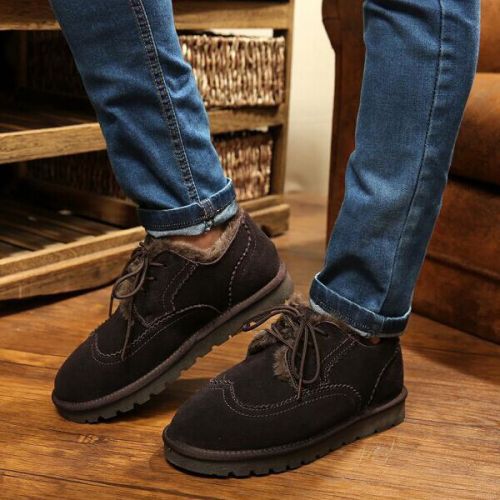 Boots - chaussures en plancher de cuir, En plus de de vache, AILAIXI ronde pour hiver - loisir - semelle TPR - 
