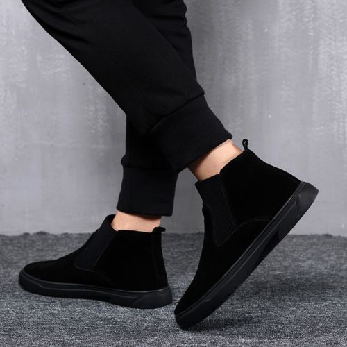 Boots - chaussures en de vache ronde pour hiver - tendance des jeunes - semelle caoutchouc - Ref 951627