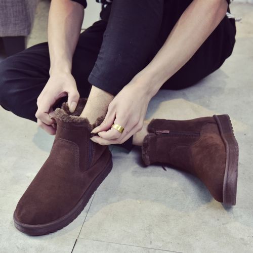 Boots - chaussures en Nubuck ronde pour hiver - Angleterre - semelle caoutchouc - Ref 951633