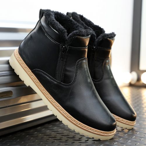 Boots - chaussures en PU ronde pour hiver - tendance des jeunes - semelle caoutchouc mousse EVA - Ref 951667