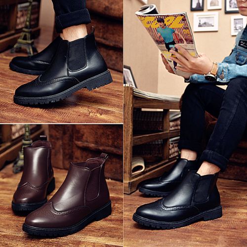 Boots - chaussures en PU ronde pour printemps - loisir - semelle caoutchouc - Ref 951683