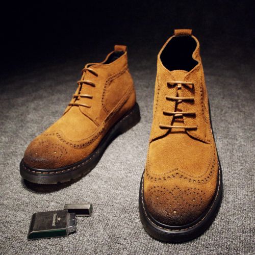 Boots - chaussures en Nubuck ronde pour printemps - Angleterre - semelle TPR - Ref 951687