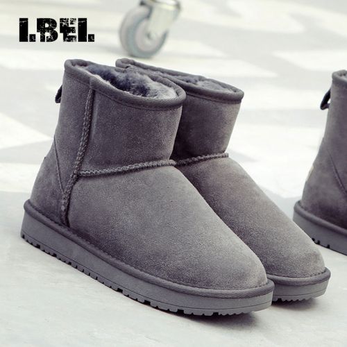 Boots - chaussures en plancher de cuir, En plus de de vache, LBEL ronde pour hiver - loisir - semelle TPR - Ref