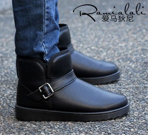 Boots - chaussures en PU RAMIALALI ronde pour hiver - semelle caoutchouc - Ref 951739