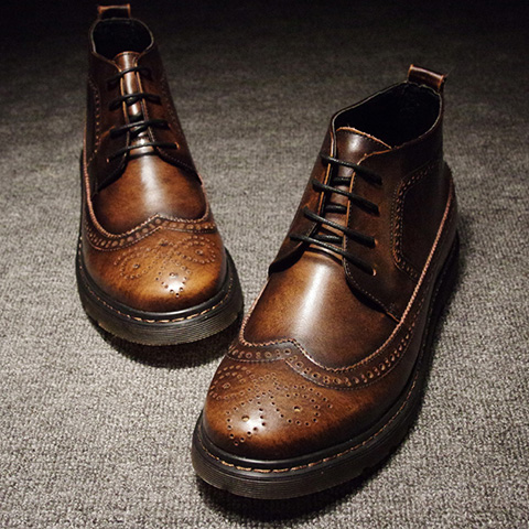Boots - chaussures en plancher de cuir, En plus de de vache, ronde pour printemps - tendance des jeunes - semelle TPR 