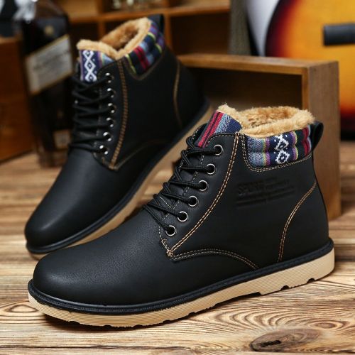 Boots - chaussures en PU ronde pour hiver - loisir - semelle caoutchouc - Ref 951794