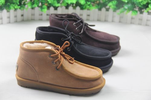 Boots - chaussures en de vache ronde pour hiver - semelle caoutchouc - Ref 951795