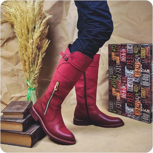 Boots - chaussures en PU pointu pour hiver - tendance des jeunes - semelle caoutchouc - Ref 951812