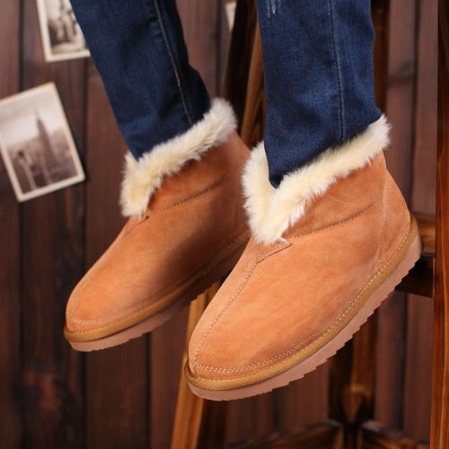 Boots - chaussures en de vache SODDY ronde pour hiver - Europe - semelle TPR - Ref 951816