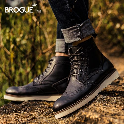 Boots - chaussures en Première couche de cuir, En plus de de vache, ronde pour hiver - loisir - semelle caoutchouc - Ref