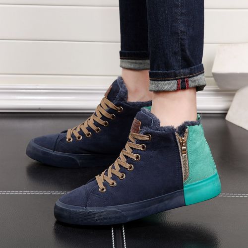 Boots - chaussures en coton ronde pour hiver - semelle caoutchouc - Ref 951829