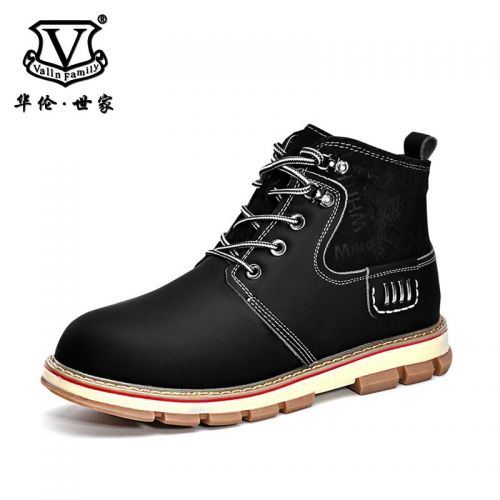 Boots - chaussures en plancher de cuir, En plus de de vache, VALLNFAMILY ronde pour hiver - tendance des jeunes - semell