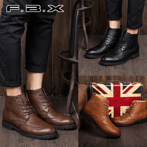 Boots - chaussures en Microfiber F.B.X pointu pour printemps - Angleterre - semelle caoutchouc - Ref 951843