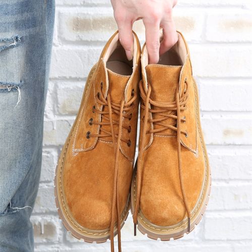 Boots - chaussures en Nubuck ronde pour hiver - Europe - semelle caoutchouc - Ref 951849