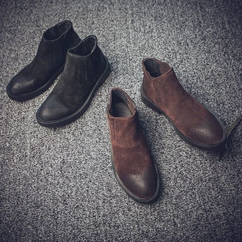 Boots - chaussures en de vache BUFFNY ronde pour printemps - loisir - semelle caoutchouc - Ref 951887