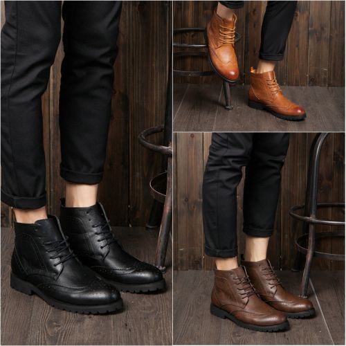 Boots - chaussures en Microfiber - tendance des jeunes - semelle caoutchouc - Ref 951889