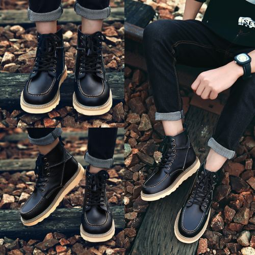 Boots - chaussures en plancher de cuir, En plus de de vache, ronde pour printemps - semelle caoutchouc - Ref 951898