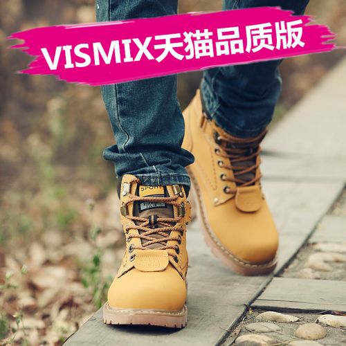 Boots - chaussures en plancher de cuir, En plus de de vache, VISMIX ronde pour hiver - Angleterre - semelle caoutchouc -