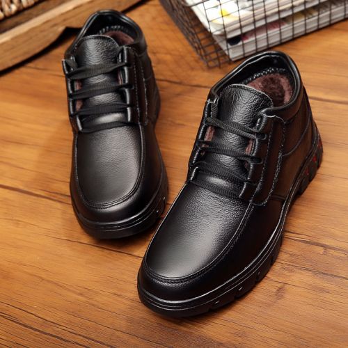 Boots - chaussures en cuir ronde pour hiver - loisir - semelle polyuréthane - Ref 951946