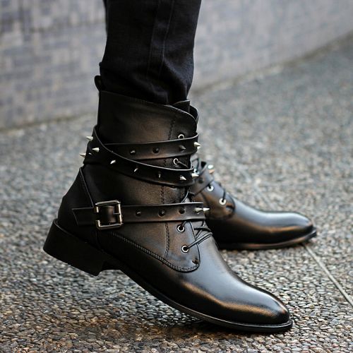 Boots - chaussures en Microfiber GOOVSSY pointu pour printemps - semelle caoutchouc - Ref 951953