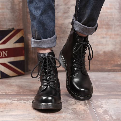 Boots - chaussures en Première couche de cuir, En plus de de vache, MOPOLL ronde pour printemps - Angleterre - semelle T