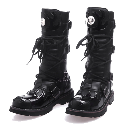 Boots - chaussures en PU ronde - semelle caoutchouc - Ref 952002