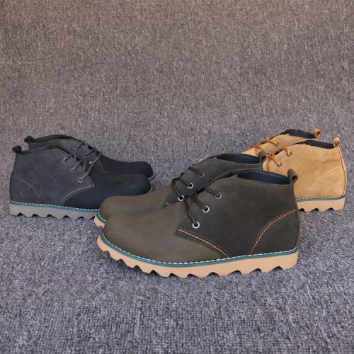 Boots - chaussures en de vache ronde pour hiver - loisir - semelle caoutchouc - Ref 952027