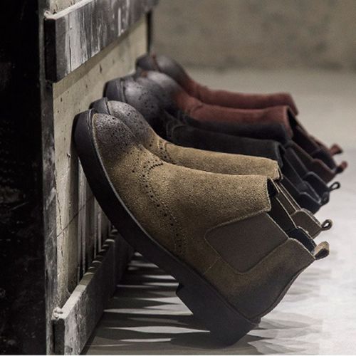 Boots - chaussures en de vache ronde pour hiver - loisir - semelle caoutchouc - Ref 952031