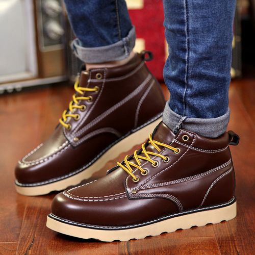 Boots - chaussures en Microfiber ronde pour hiver - tendance des jeunes - semelle caoutchouc - Ref 952035