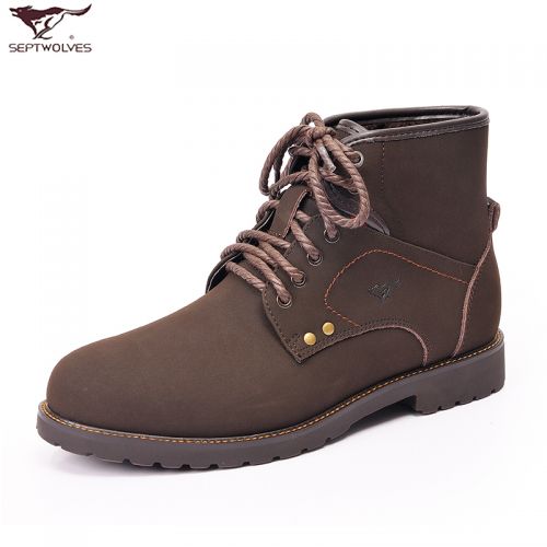 Boots - chaussures en Nubuck SEPTWOLVES ronde pour hiver - tendance des jeunes - semelle caoutchouc - Ref 952038