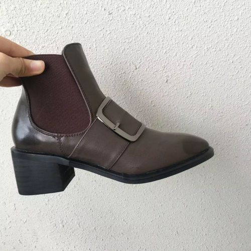 Boots - chaussures en Première couche de cuir, En plus de de vache, - Ref 952046